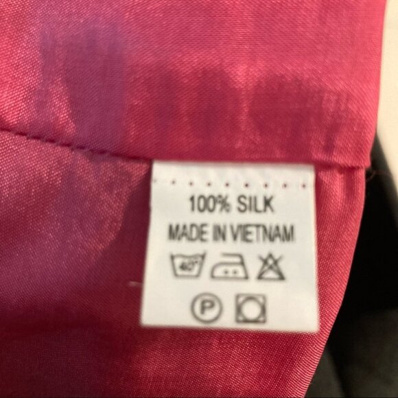 TATUM & OLIVIA Sz M 100% Silk Ruffled Collar Velveteen Mid-Thigh Coat Jacket - Picture 8 of 10